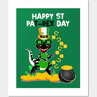 happy st pat rex day Dinosaur Posters and Art